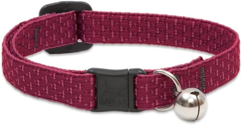 Breakaway Safety Cat Collar with Bell, Adjustable Size, Berry