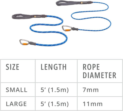 Rope Dog Leash with Locking Carabiner Clip for Dogs, Blue