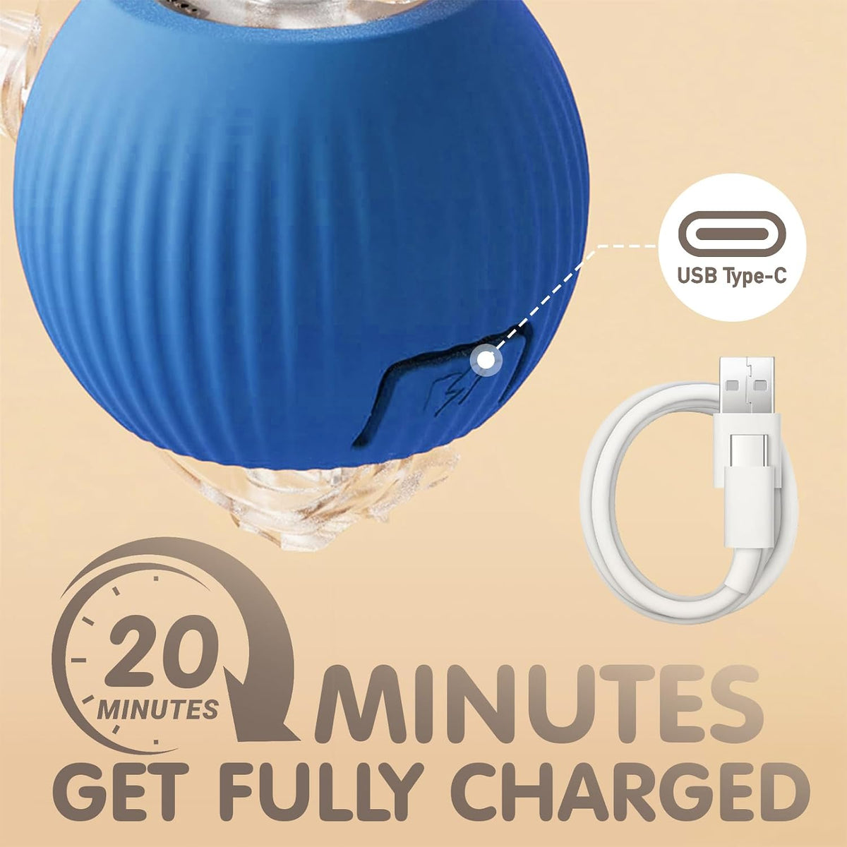 Automatic Interactive Motion Cat Ball Toy for Indoor Play, Blue