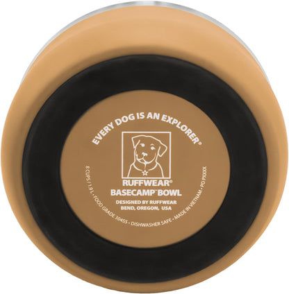 Rust Resistant Stainless Steel Dog Food & Water Bowl, Tan