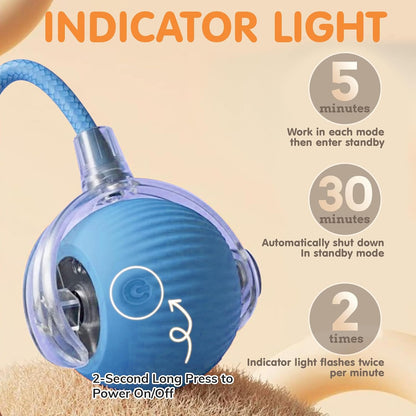 Automatic Interactive Motion Cat Ball Toy for Indoor Play, Blue