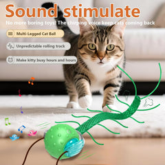 Interactive Motion Cat Ball Toy with Chirping Sounds, Green