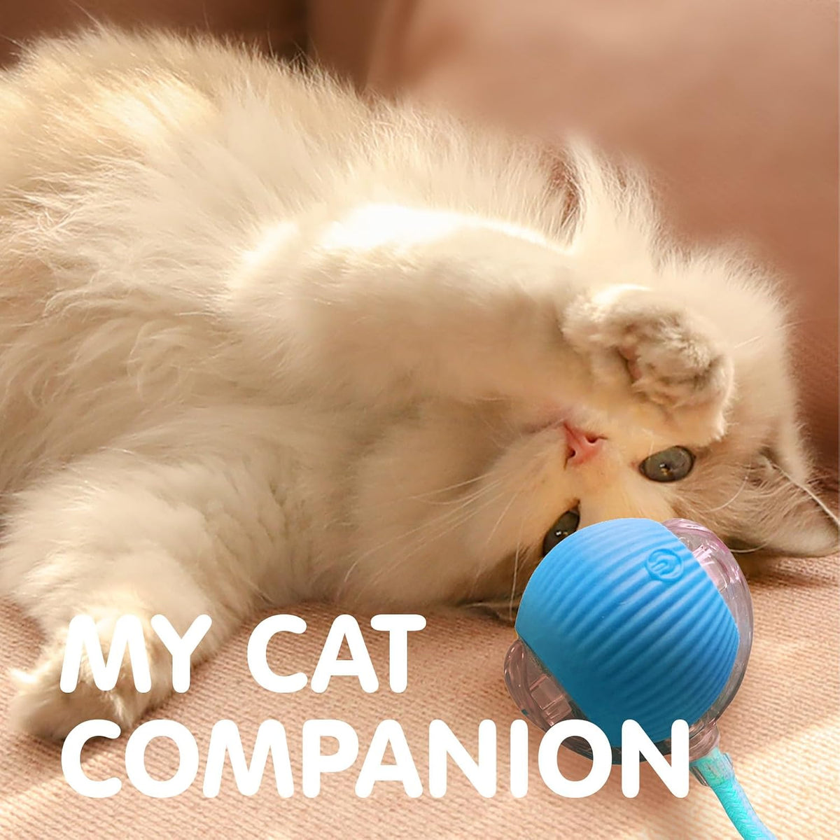 Automatic Interactive Motion Cat Ball Toy for Indoor Play, Blue