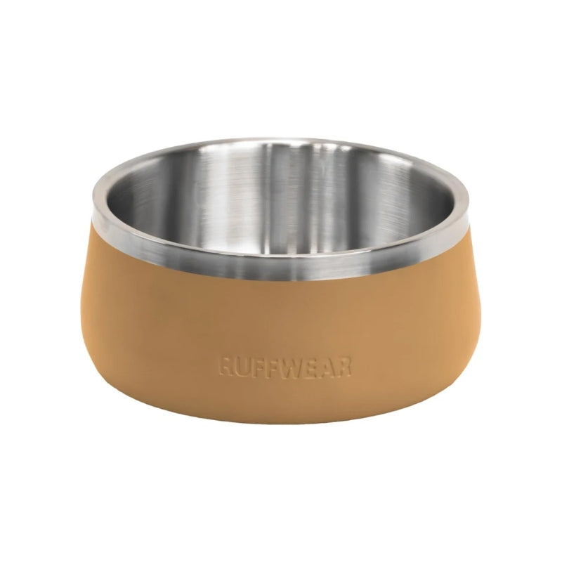 Rust Resistant Stainless Steel Dog Food & Water Bowl, Tan
